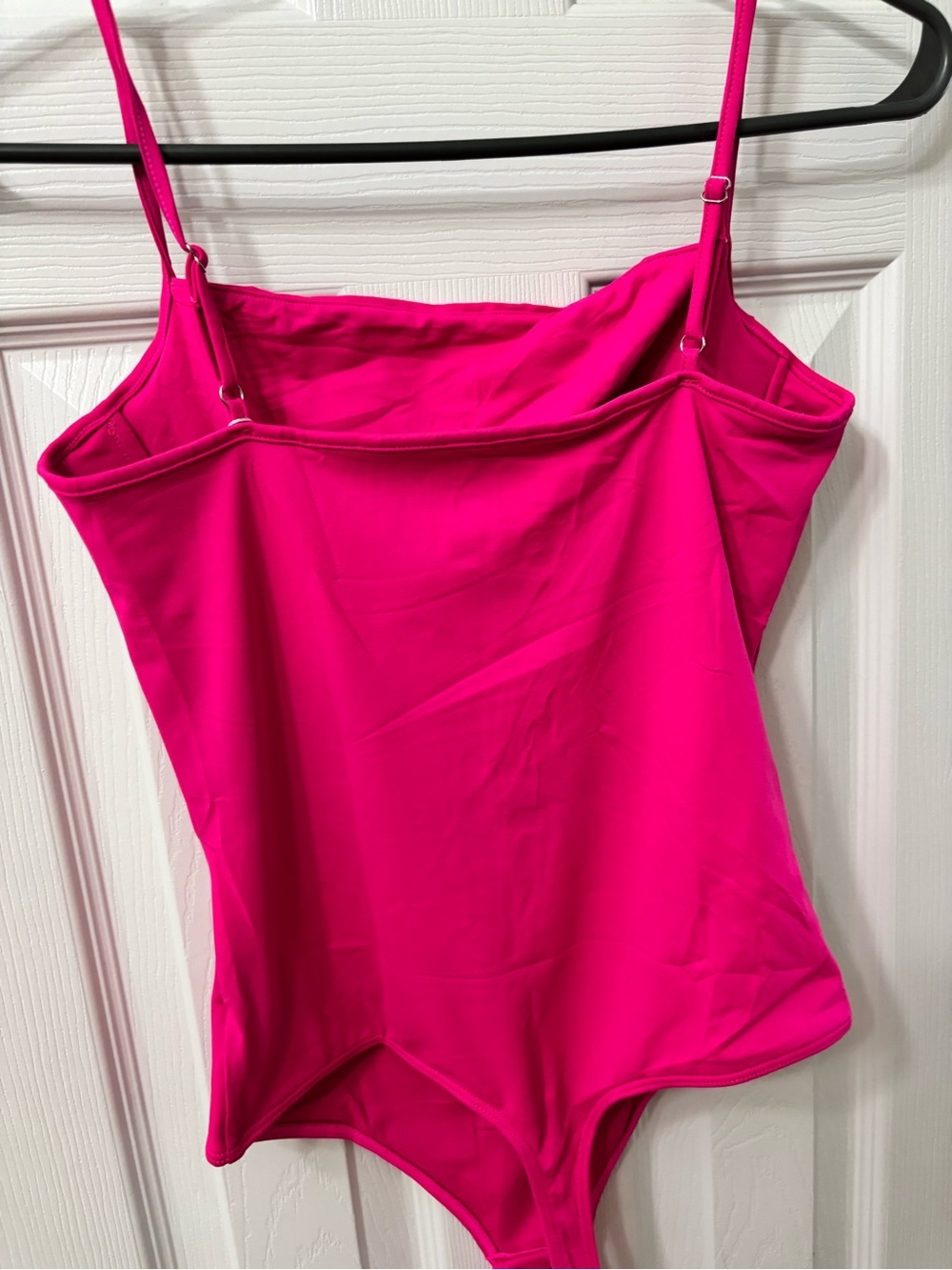 NWT REORIA Hot Pink Spaghetti Strap Snap Closure Thong Bodysuit Size S,M,L - Picture 7 of 12